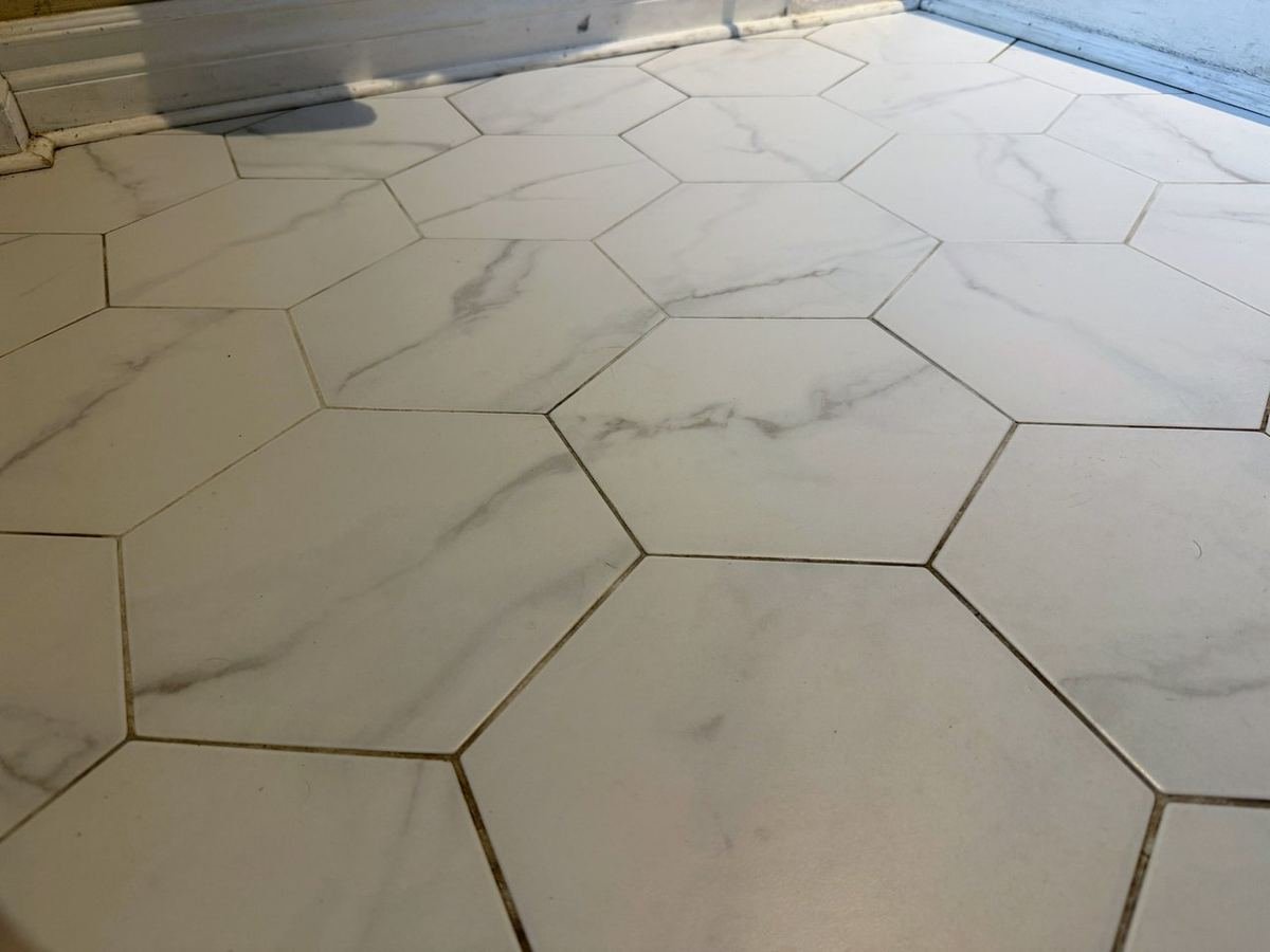Carrelage hexagonal, effet marbre, photo 1