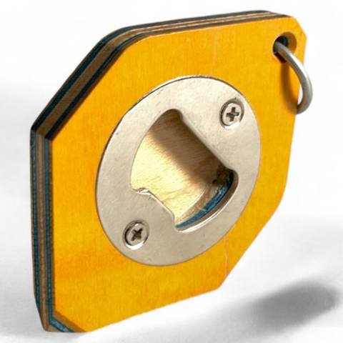Ouvre-bouteille en bois de skateboard recyclé hexagonal avec aimant (2" x 3" x 0,5"), photo 11