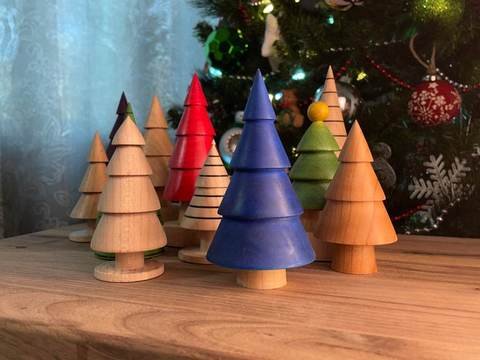Sapin de Noël décoratif en bois d'érable (2" x 2" x 4"), photo 2