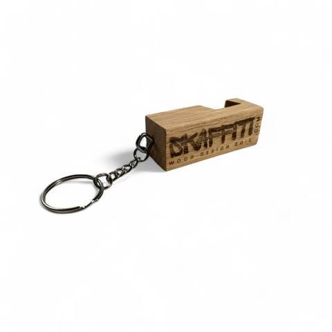 Support pour téléphone et porte-clés en bois rectangulaire (2,5" x 0,75" x 0,75", Butternut, gravure au choix), photo 2