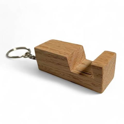 Support pour téléphone et porte-clés en bois rectangulaire (2,5" x 0,75" x 0,75", Butternut, gravure au choix), photo 3