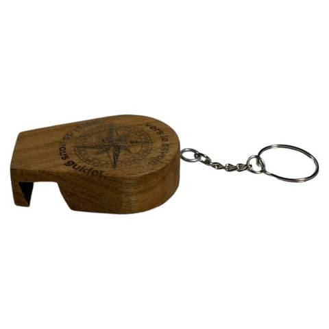 Support pour téléphone, ouvre-bouteille et porte-clés en bois en forme de boussole (2,75" x 1,75" x 0,75", Butternut, gravure incluse), photo 3