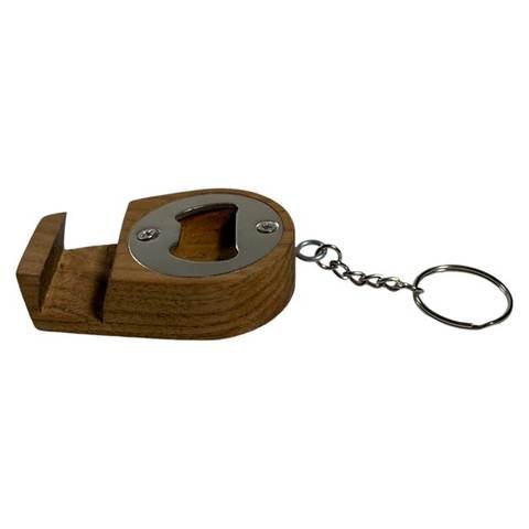 Support pour téléphone, ouvre-bouteille et porte-clés en bois en forme de boussole (2,75" x 1,75" x 0,75", Butternut, gravure incluse), photo 4