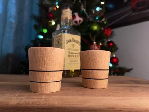 Ensemble de 2 verres à shot en bois d’érable (2" x 2" x 2", gravure au choix), photo 2
