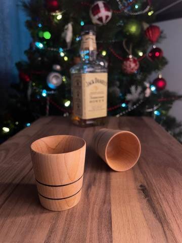 Ensemble de 2 verres à shot en bois d’érable (2" x 2" x 2", gravure au choix), photo 3