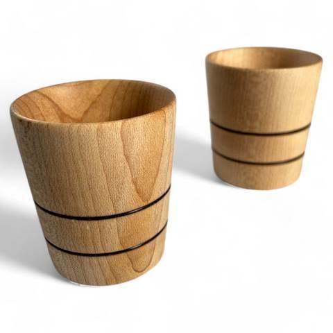 Ensemble de 2 verres à shot en bois d’érable (2" x 2" x 2", gravure au choix), photo 4